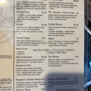 the menu