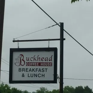 a sign for buckhead coffee house