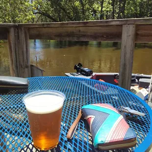 Riverfront seating, even if it wasn't the river's best season for color!
