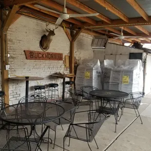 Outdoor patio in back