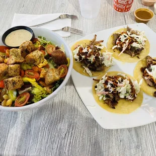 Salad and tacos