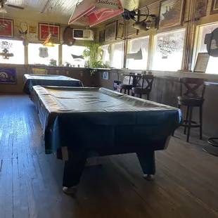 billiard tables in the saloon
