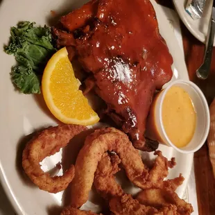 Rib sampler with chicken tenders