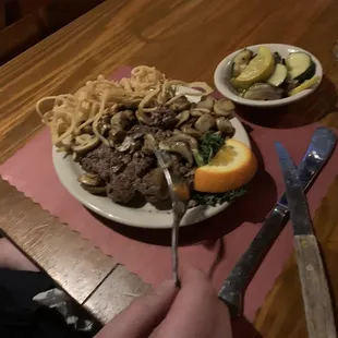 Black Angus Chopped Sirloin aka burger without a bun