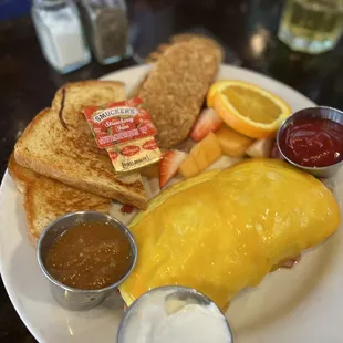 Denver Omelette with sour cream and salsa!