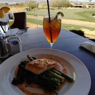 Salmon plate by the putting greens