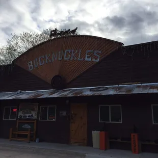 the front of the building