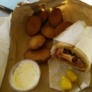 Pastrami and fried zucchini