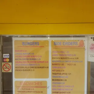 the menu