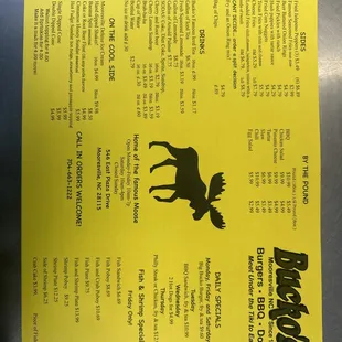 new menu