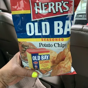 a bag of old bay potato chips