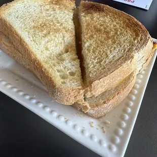 The slightly toasted grilled cheese