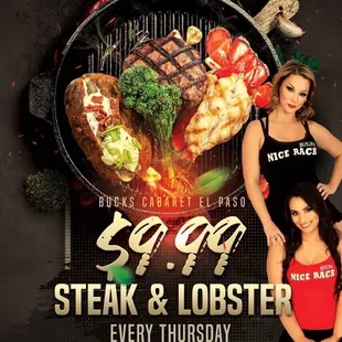 steak and lobster on the grill