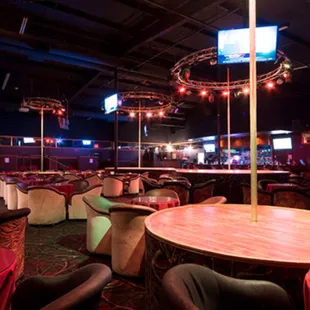 tables, chairs, and televisions