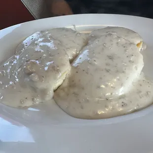 Biscuits and gravy (my friend said the best he's ever eaten!)