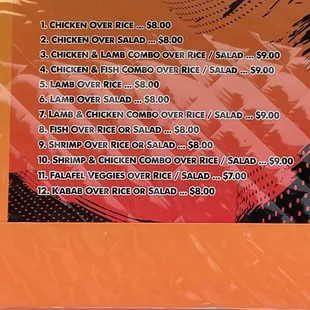 8/22/2021 menu. Prices are super reasonable.