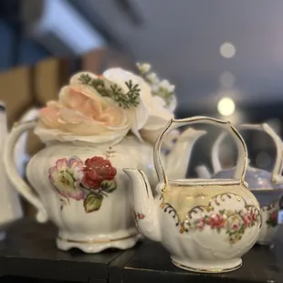 Charming antique teapots