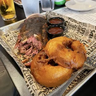 Half slab ribs and onion rings