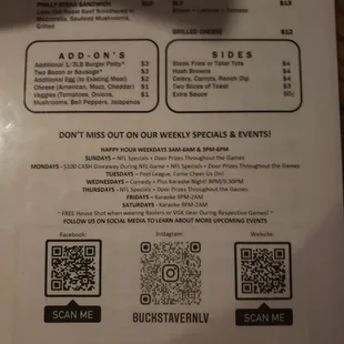 Menu as of 8/15/2023
