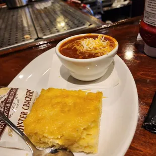 Yes had to get a cup of chili with cornbread... enjoy!