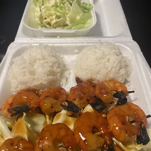 Prawn teriyaki with side salad