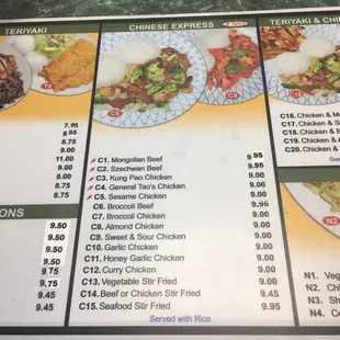 menu