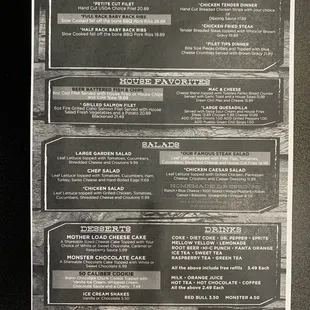 Menu as of 5/29/21