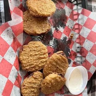 Appetizer, fried green tomatoes with ranch