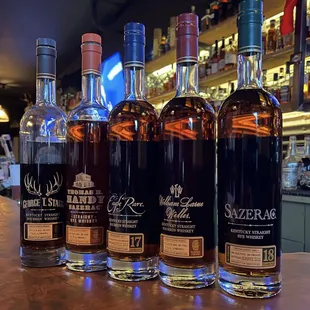 six bottles of bourbon