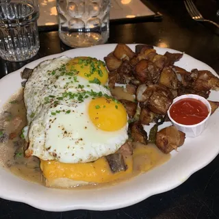 Shaved Ham Biscuits and Gravy