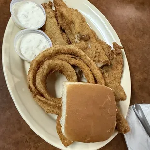 2pc Fried Fish with Onion Rings!