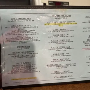 Menu all you can eat