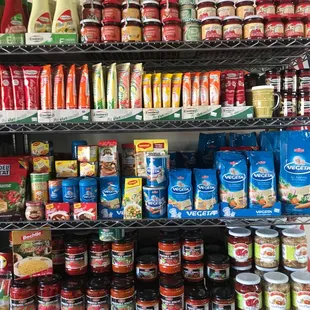 shelves of food and condiments