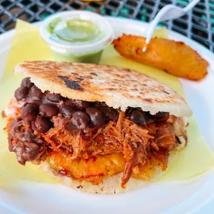 Carne Mechada Arepa! So yummy