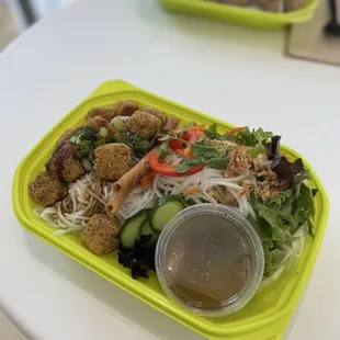tofu noodle bowl with OG buddha sauce