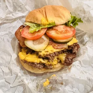 Double meat bacon burger