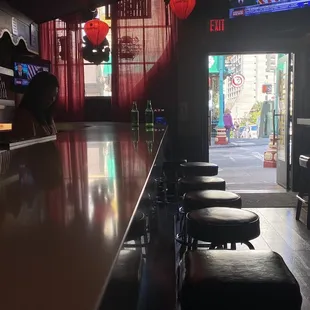 Looking out the front door