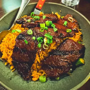 Chili oil fried rice with shortribs