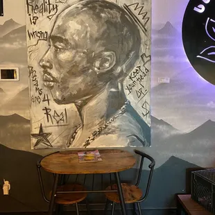 Inside, they have art from local artist.