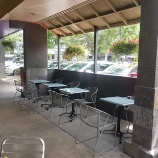 Small shaded patio in the front