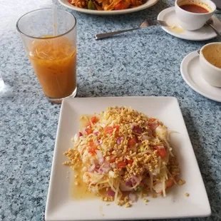 Thai iced tea with Papaya Salad, good!