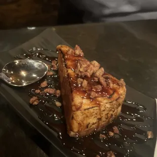Bread pudding turtle crème brûlée