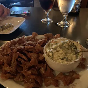 Spinach in artichoke dip with bowtie pasta