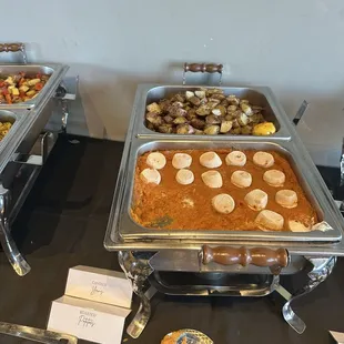 Potatoes and sweet potato casserole