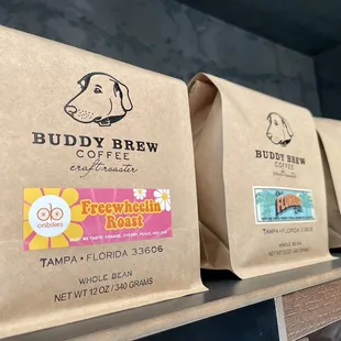 three bags of coffee