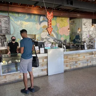 Buddy Brew on Kennedy, very quiet to work. Some Parking spaces behind and on street, but limited.