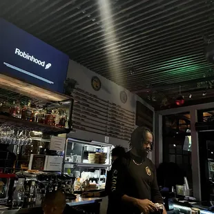 a bartender at a bar