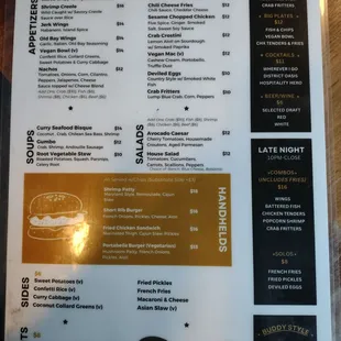 Current menu March 2024