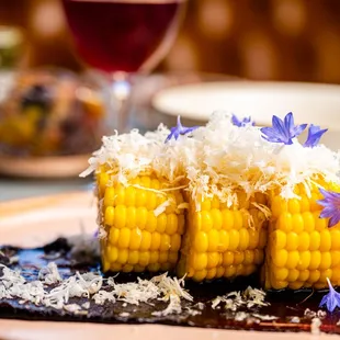 brentwood sweet corn 

 blueberry miso · horseradish