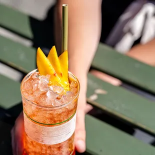 stonefruit cobbler on the sunny parklet